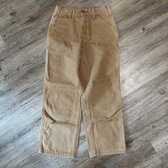 Carhartt Boys Cargo Canvas Tan Pants Size 12 - Picture 2 of 6